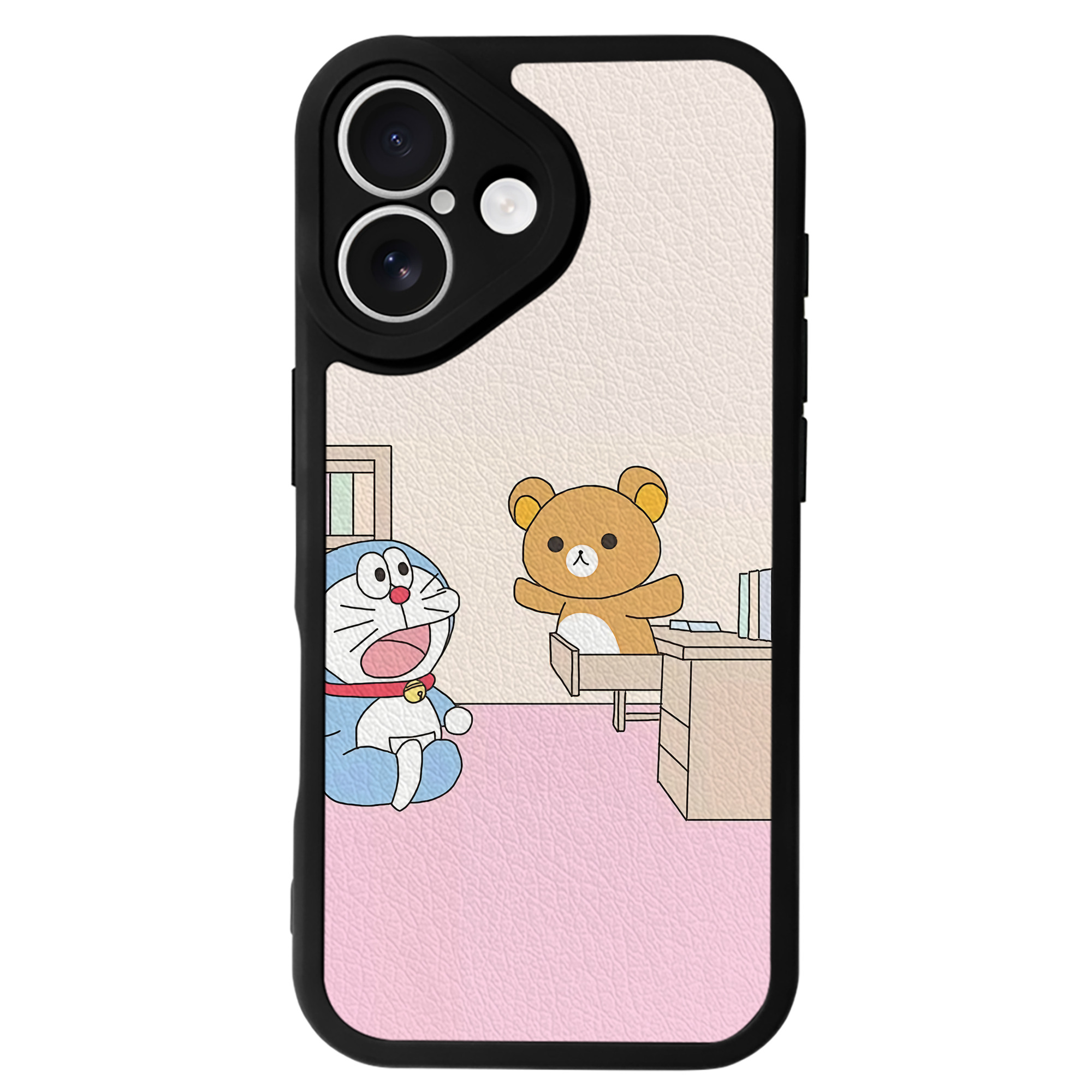 （画像用） ドラえもん Doraemon 【iPhone 16シリーズ対応】シリコンスマホケース（レザー調） 材質：シリコン